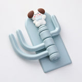 Self Adhesive Hanger Punch Free Rotating 3 Hooks Cute Animal Wall Door Holder for Keys Dog - Extra Image