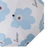 Flower Pattern Folding Umbrella UV Protection Foldable Rain Shine Dual Use Sun Umbrella for Travelling Sky Blue - Extra Image