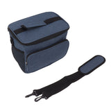 Lunch Bag 10L Collapsible Adjustable Strap Leakproof Portable Handle Insulated Lunch Bag for Camping Travel Beach Navy Blue