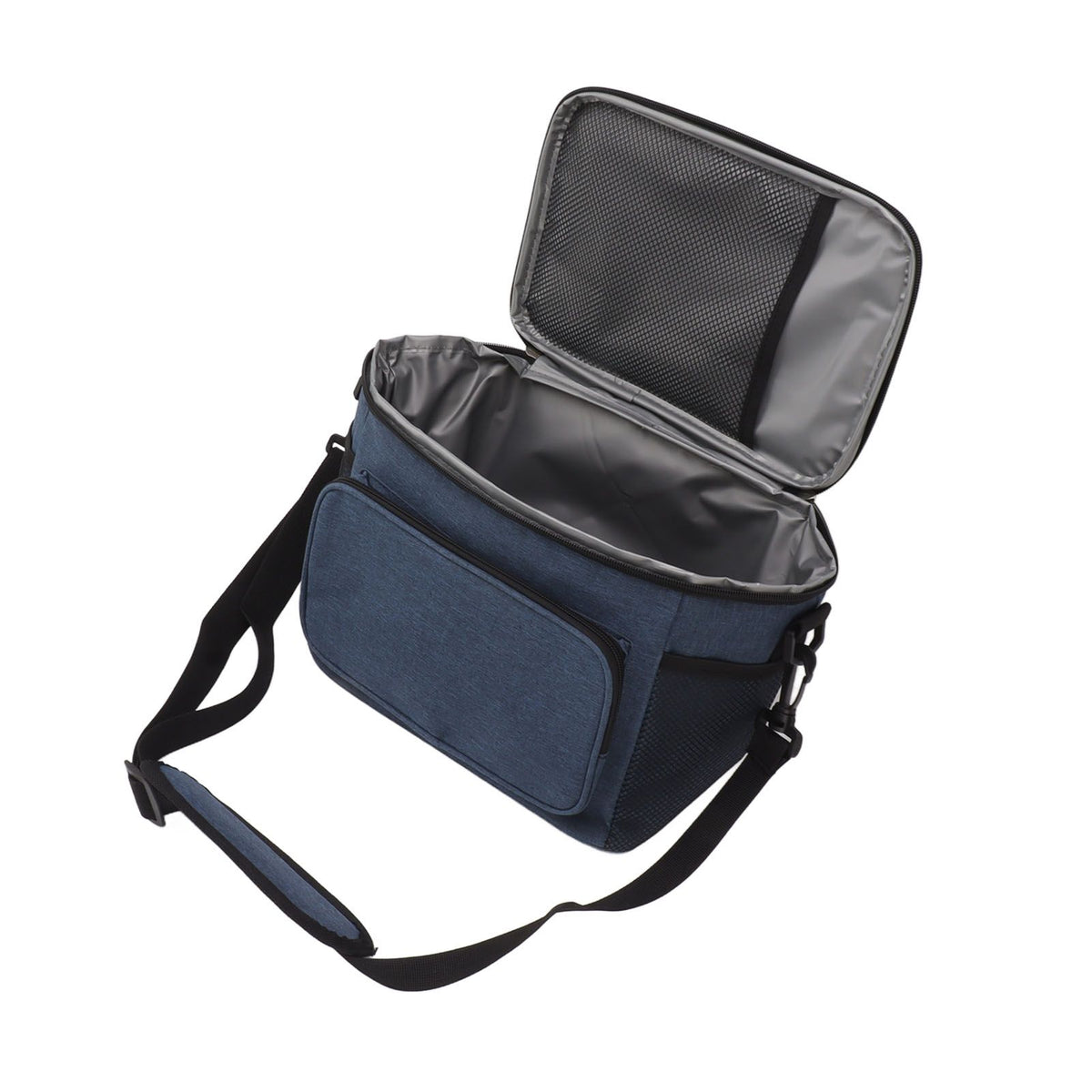 Lunch Bag 10L Collapsible Adjustable Strap Leakproof Portable Handle Insulated Lunch Bag for Camping Travel Beach Navy Blue