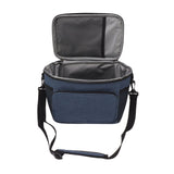 Lunch Bag 10L Collapsible Adjustable Strap Leakproof Portable Handle Insulated Lunch Bag for Camping Travel Beach Navy Blue - Side View