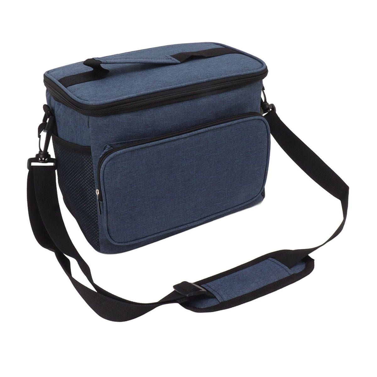 Lunch Bag 10L Collapsible Adjustable Strap Leakproof Portable Handle Insulated Lunch Bag for Camping Travel Beach Navy Blue