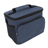 Lunch Bag 10L Collapsible Adjustable Strap Leakproof Portable Handle Insulated Lunch Bag for Camping Travel Beach Navy Blue - Low Angle