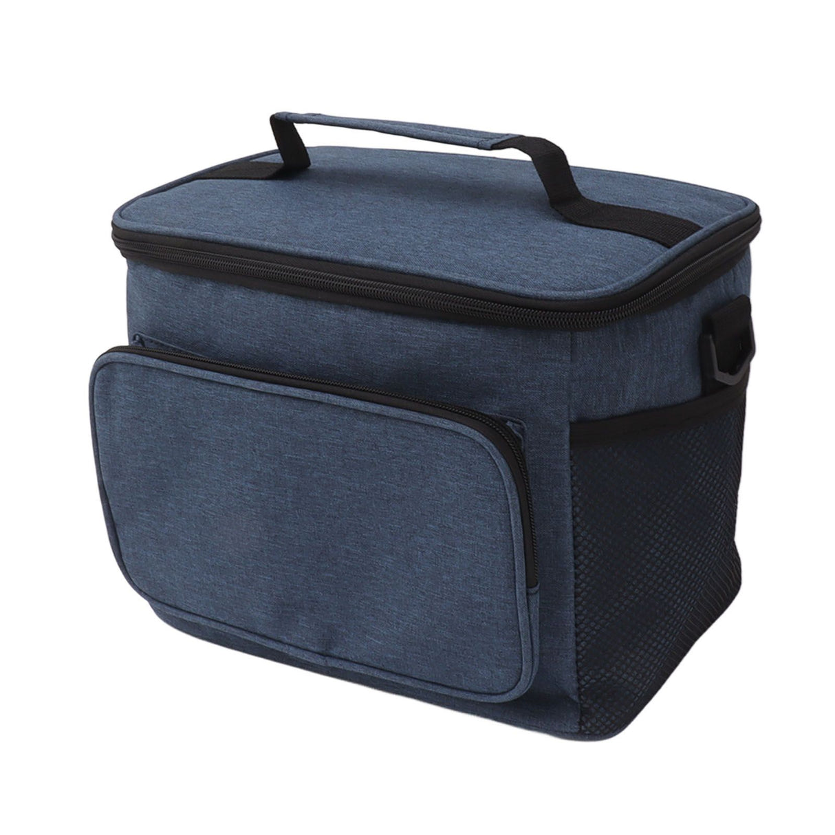 Lunch Bag 10L Collapsible Adjustable Strap Leakproof Portable Handle Insulated Lunch Bag for Camping Travel Beach Navy Blue