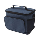 Lunch Bag 10L Collapsible Adjustable Strap Leakproof Portable Handle Insulated Lunch Bag for Camping Travel Beach Navy Blue