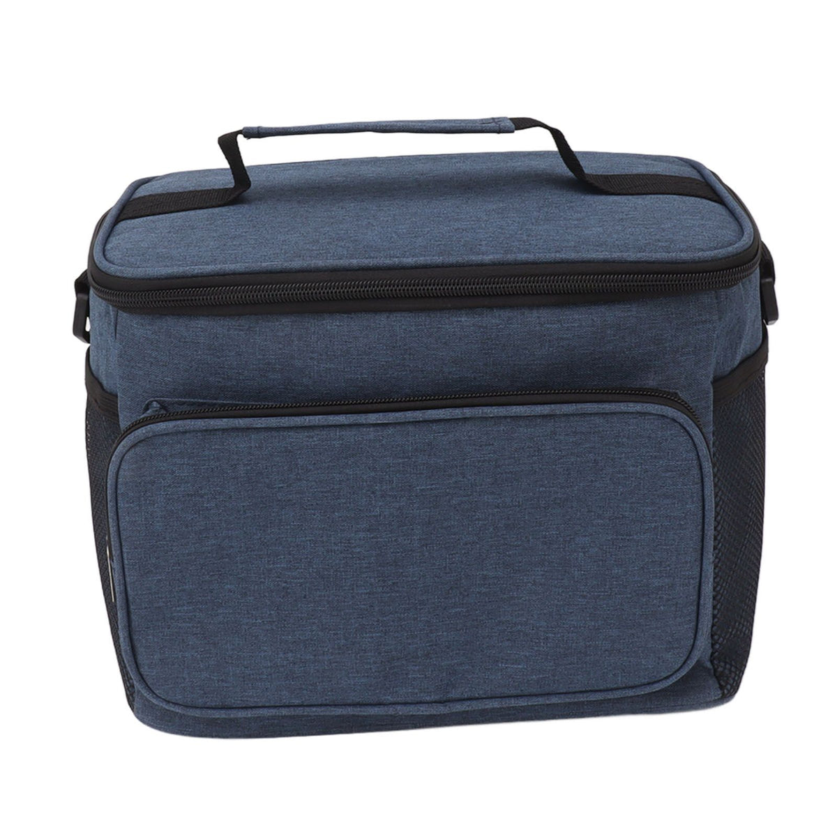 Lunch Bag 10L Collapsible Adjustable Strap Leakproof Portable Handle Insulated Lunch Bag for Camping Travel Beach Navy Blue