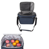 Lunch Bag 10L Collapsible Adjustable Strap Leakproof Portable Handle Insulated Lunch Bag for Camping Travel Beach Navy Blue - Extra Image