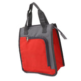 Insulated Refrigerated Bag Widened Handle Insulated Reusable Grocery Bag for Work Travel Hiking Food Delivery Red - Low Angle