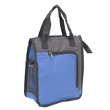Insulated Refrigerated Bag Widened Handle Insulated Reusable Grocery Bag for Work Travel Hiking Food Delivery Blue - Front View