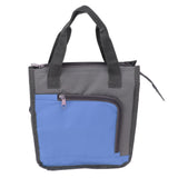 Insulated Refrigerated Bag Widened Handle Insulated Reusable Grocery Bag for Work Travel Hiking Food Delivery Blue - Top-Down View