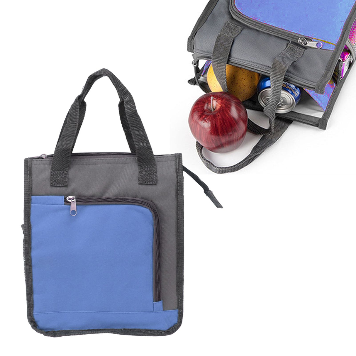 Insulated Refrigerated Bag Widened Handle Insulated Reusable Grocery Bag for Work Travel Hiking Food Delivery Blue