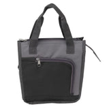 Insulated Refrigerated Bag Widened Handle Insulated Reusable Grocery Bag for Work Travel Hiking Food Delivery Black - Top-Down View