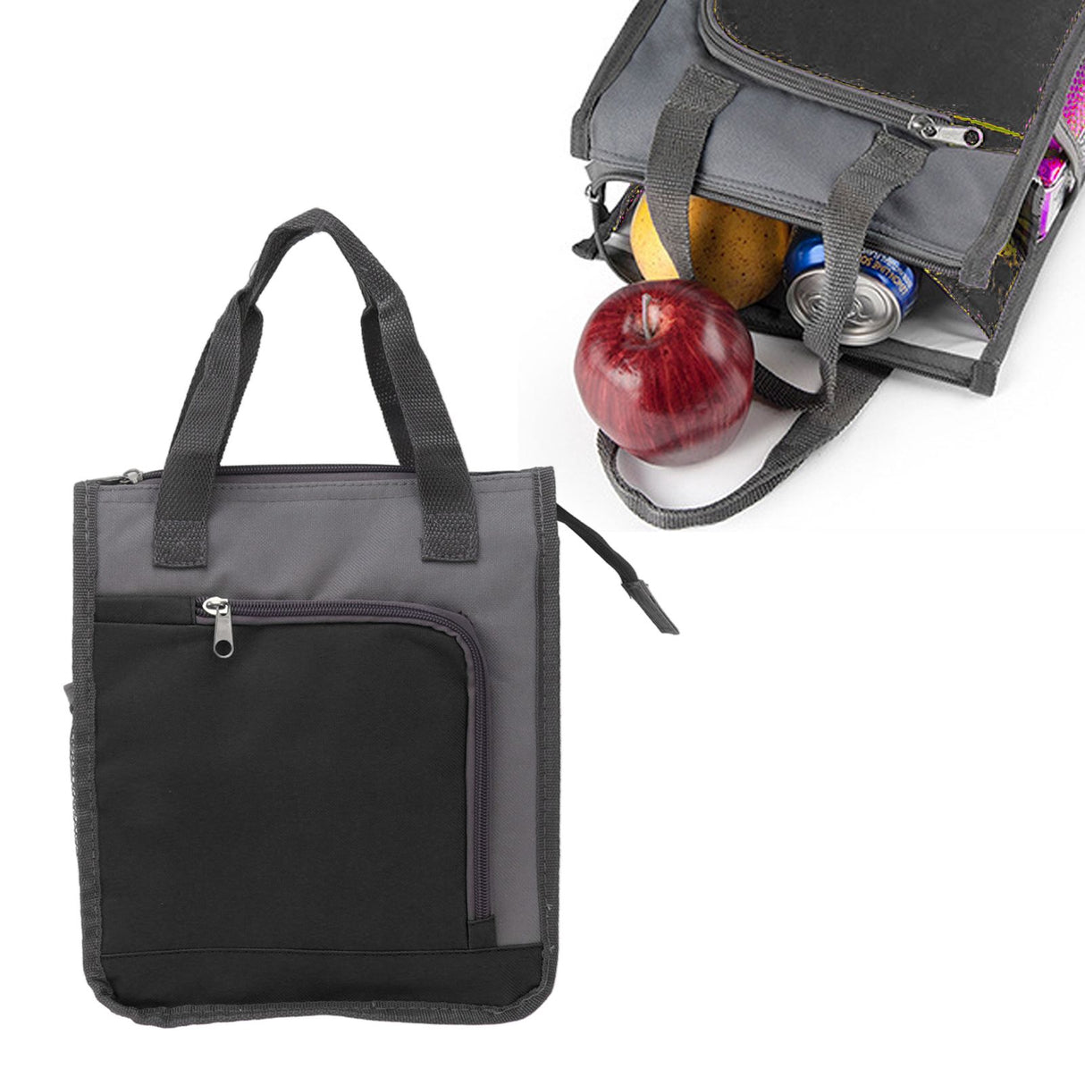 Insulated Refrigerated Bag Widened Handle Insulated Reusable Grocery Bag for Work Travel Hiking Food Delivery Black