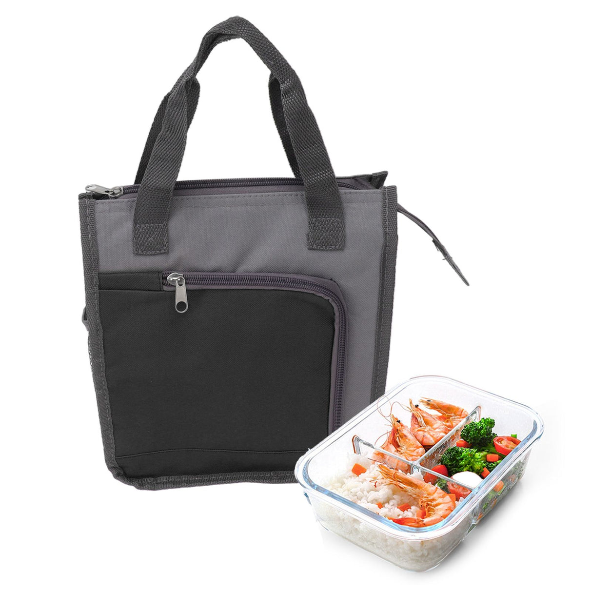 Insulated Refrigerated Bag Widened Handle Insulated Reusable Grocery Bag for Work Travel Hiking Food Delivery Black