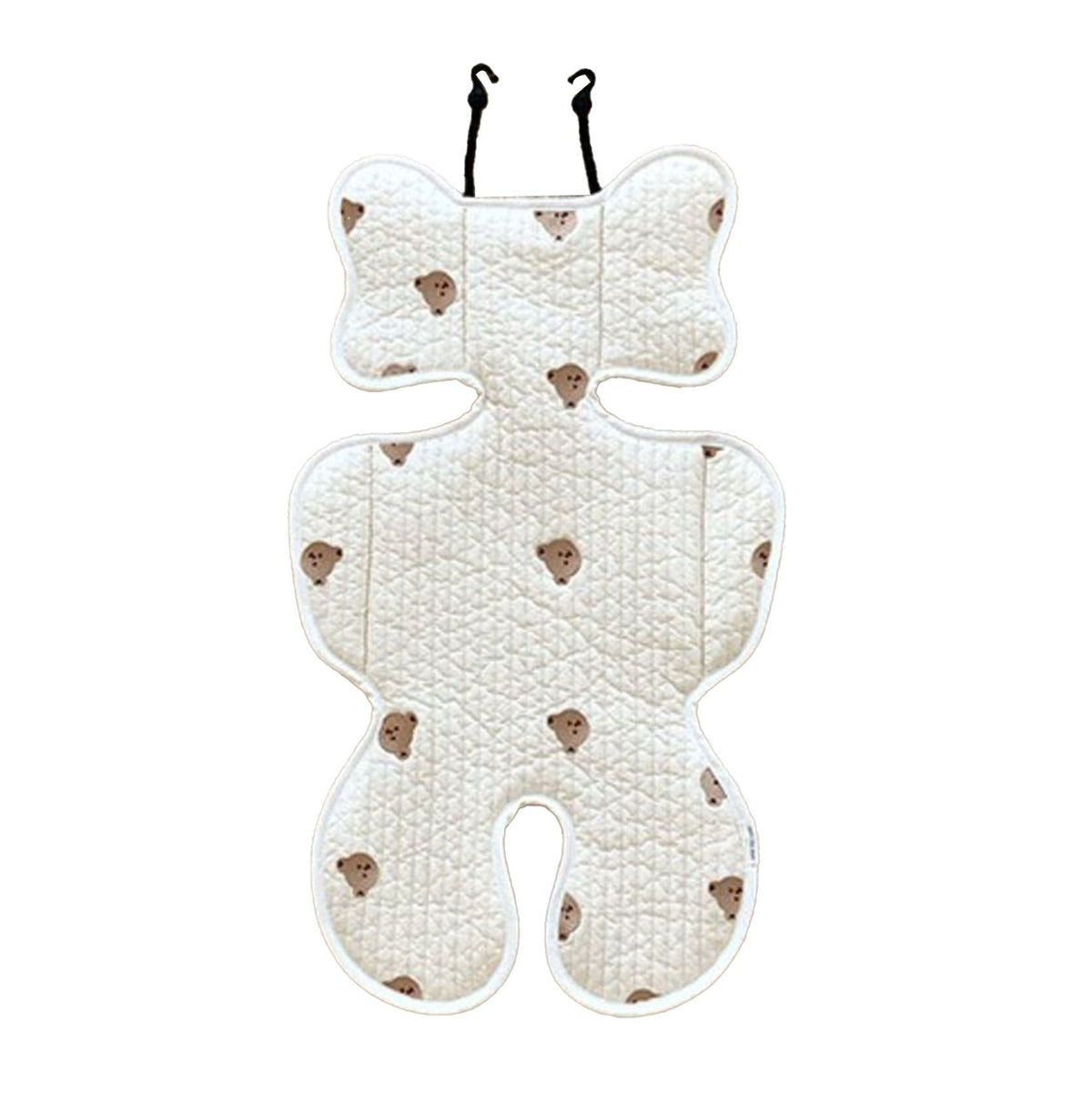 Soft Baby Stroller Seat Cushion Breathable Pure Cotton Infant Car Seat Head Neck Body Support Thin Style Bear