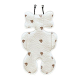 Soft Baby Stroller Seat Cushion Breathable Pure Cotton Infant Car Seat Head Neck Body Support Thin Style Bear