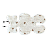 Soft Baby Stroller Seat Cushion Breathable Pure Cotton Infant Car Seat Head Neck Body Support Thin Style Bear - Side View