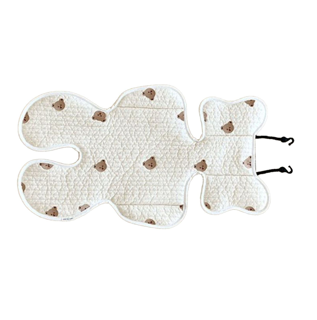 Soft Baby Stroller Seat Cushion Breathable Pure Cotton Infant Car Seat Head Neck Body Support Thin Style Bear