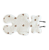 Soft Baby Stroller Seat Cushion Breathable Pure Cotton Infant Car Seat Head Neck Body Support Thin Style Bear