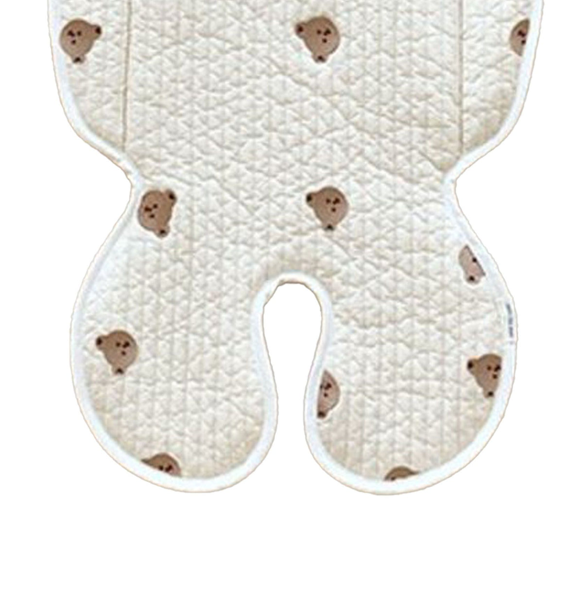 Soft Baby Stroller Seat Cushion Breathable Pure Cotton Infant Car Seat Head Neck Body Support Thin Style Bear