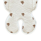 Soft Baby Stroller Seat Cushion Breathable Pure Cotton Infant Car Seat Head Neck Body Support Thin Style Bear