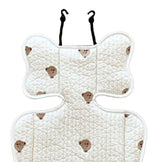 Soft Baby Stroller Seat Cushion Breathable Pure Cotton Infant Car Seat Head Neck Body Support Thin Style Bear - Extra Image