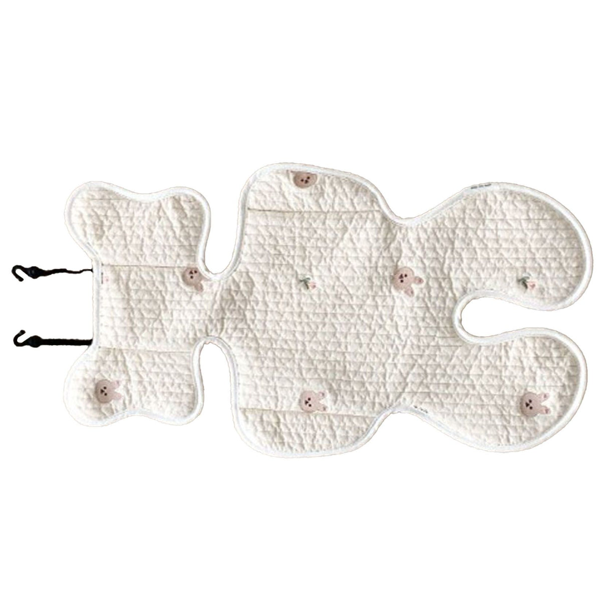 Soft Baby Stroller Seat Cushion Breathable Pure Cotton Infant Car Seat Head Neck Body Support Thin Style Rabbit
