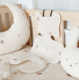 Soft Baby Stroller Seat Cushion Breathable Pure Cotton Infant Car Seat Head Neck Body Support Thin Style Rabbit