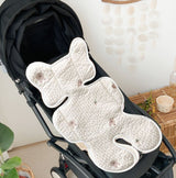 Soft Baby Stroller Seat Cushion Breathable Pure Cotton Infant Car Seat Head Neck Body Support Thin Style Rabbit - Close-Up Angle