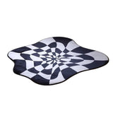 Carpet Comfortable Soft Color Blocking Bedside Creative Irregular Rug for Bedroom Living Room Balcony White and Black 60x60cm/23.62x23.62in