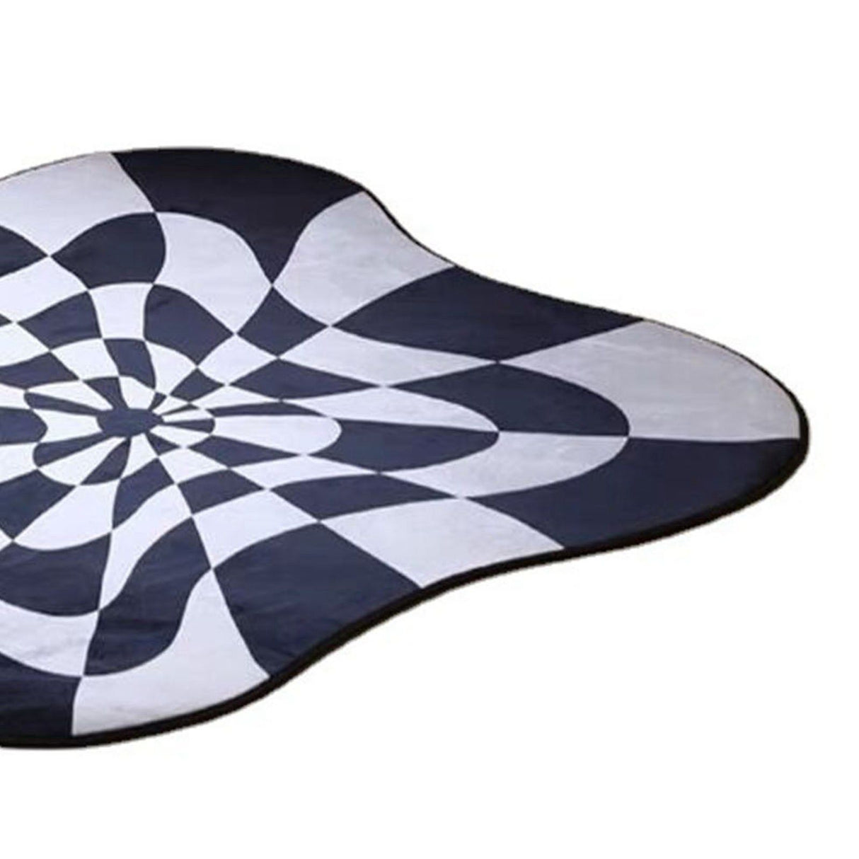 Carpet Comfortable Soft Color Blocking Bedside Creative Irregular Rug for Bedroom Living Room Balcony White and Black 60x60cm/23.62x23.62in