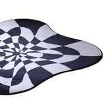 Carpet Comfortable Soft Color Blocking Bedside Creative Irregular Rug for Bedroom Living Room Balcony White and Black 60x60cm/23.62x23.62in