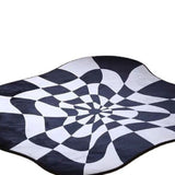 Carpet Comfortable Soft Color Blocking Bedside Creative Irregular Rug for Bedroom Living Room Balcony White and Black 60x60cm/23.62x23.62in - Close-Up Angle