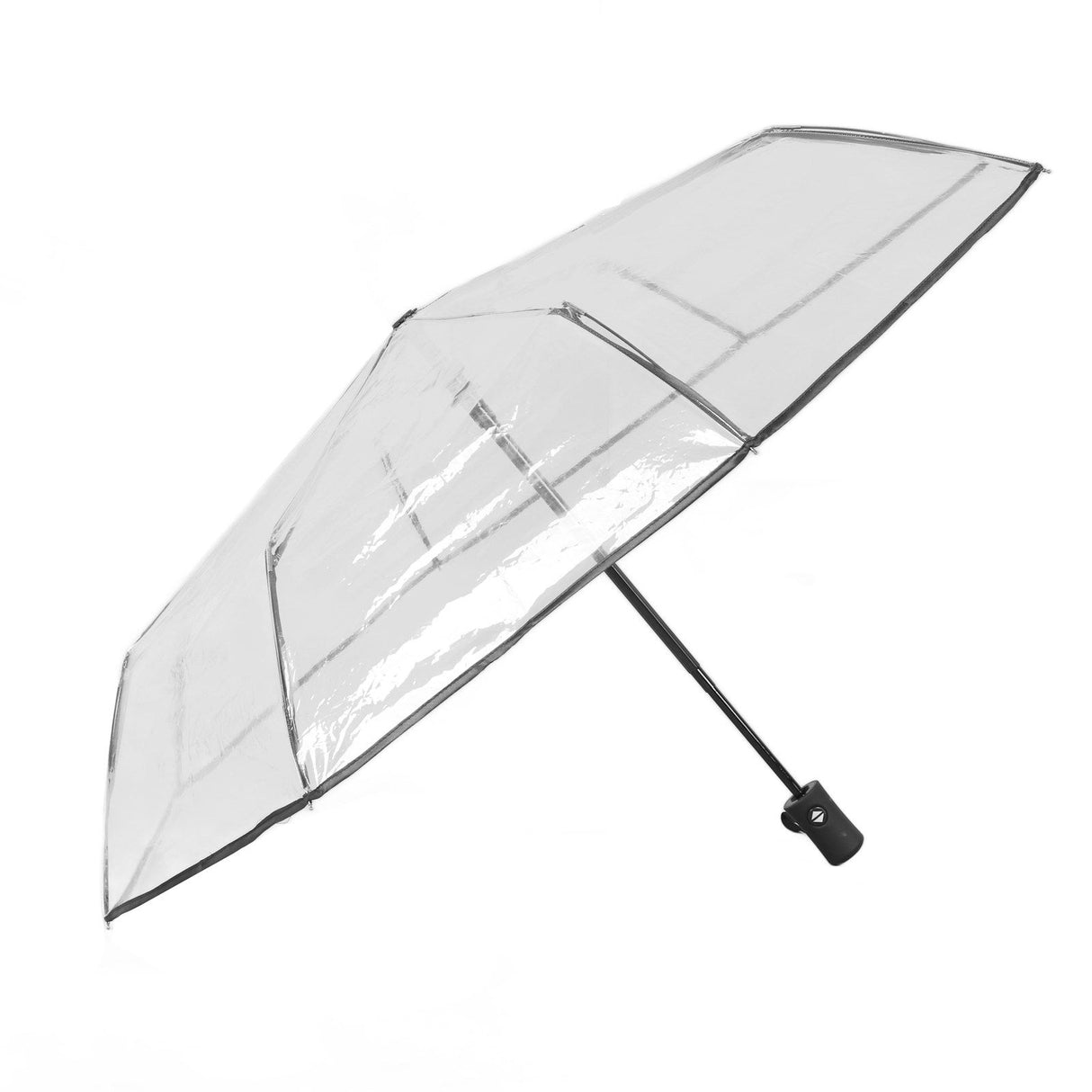 Compact Umbrella Black Transparent Automatic Design Sturdy Structure Travel Umbrella for Backpack Outing Outdoor