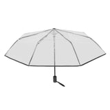 Compact Umbrella Black Transparent Automatic Design Sturdy Structure Travel Umbrella for Backpack Outing Outdoor