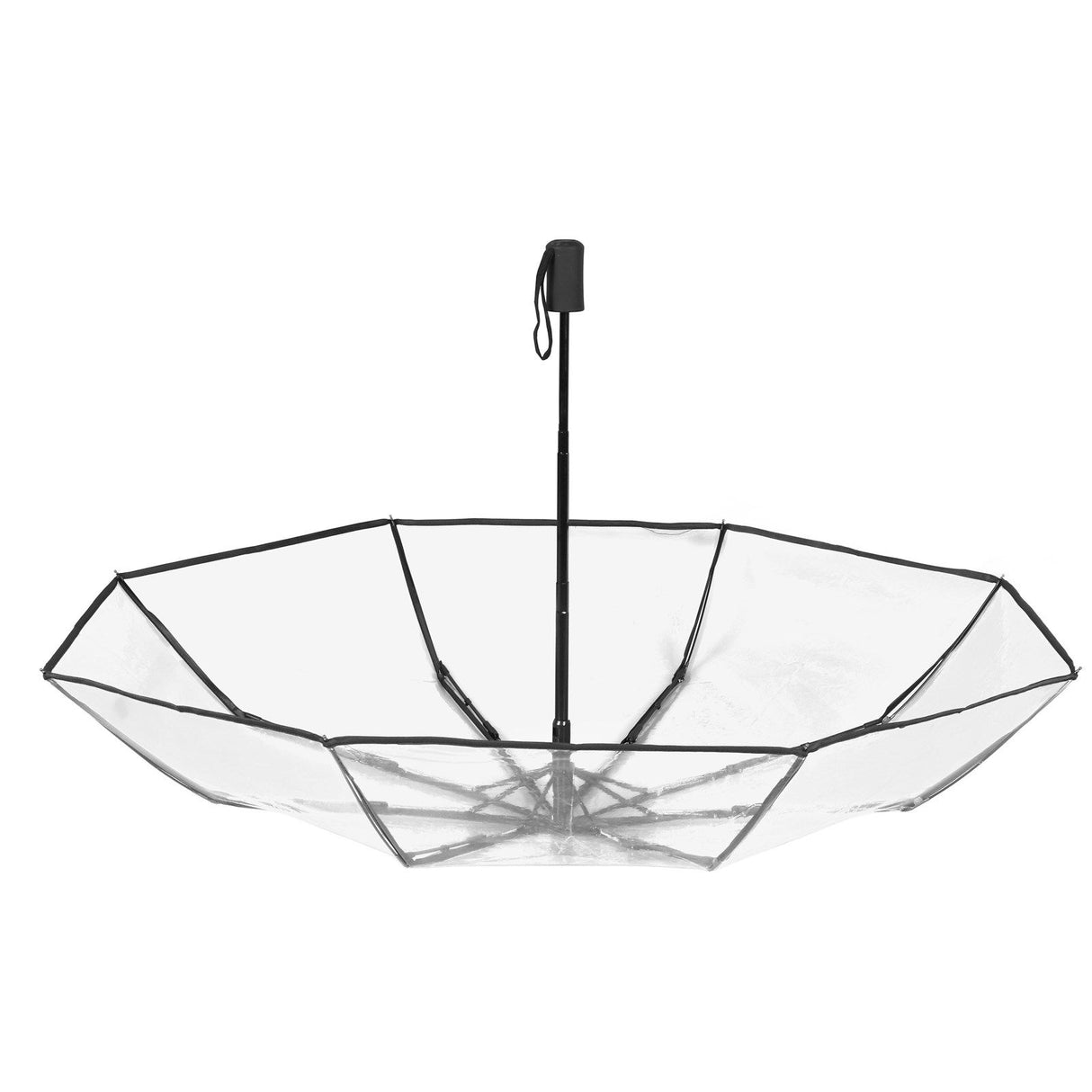 Compact Umbrella Black Transparent Automatic Design Sturdy Structure Travel Umbrella for Backpack Outing Outdoor
