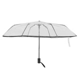 Compact Umbrella Black Transparent Automatic Design Sturdy Structure Travel Umbrella for Backpack Outing Outdoor