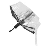 Compact Umbrella Black Transparent Automatic Design Sturdy Structure Travel Umbrella for Backpack Outing Outdoor