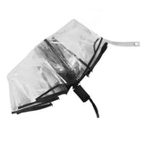 Compact Umbrella Black Transparent Automatic Design Sturdy Structure Travel Umbrella for Backpack Outing Outdoor