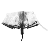 Compact Umbrella Black Transparent Automatic Design Sturdy Structure Travel Umbrella for Backpack Outing Outdoor