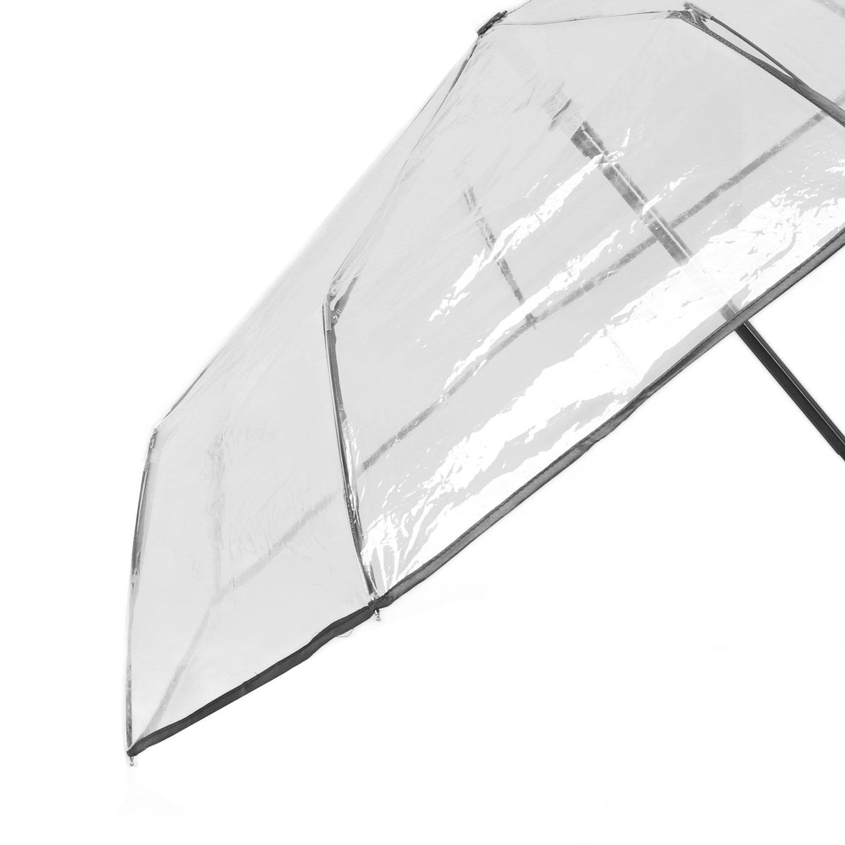 Compact Umbrella Black Transparent Automatic Design Sturdy Structure Travel Umbrella for Backpack Outing Outdoor