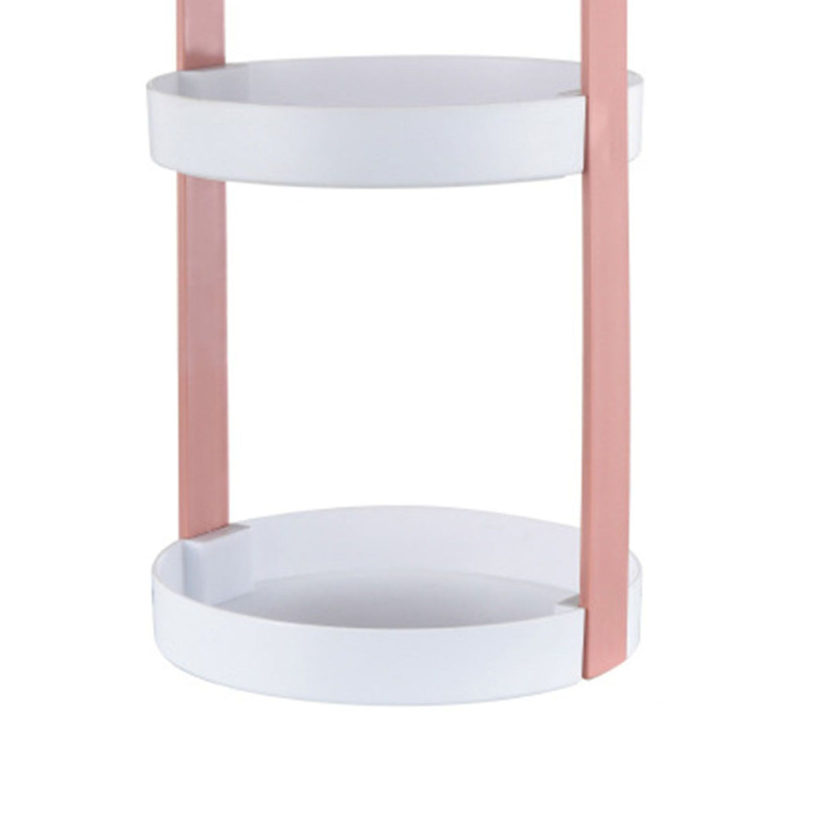 3 Layers Round Storage Rack Integral Handle 3 Layer Storage Round Stand for Bathroom Pink