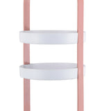 3 Layers Round Storage Rack Integral Handle 3 Layer Storage Round Stand for Bathroom Pink - Low Angle