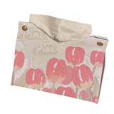 Paper Box Cover Large Cute PU Leather Facial Hand Paper Box Cover for Bedroom Living Room Cars Pink