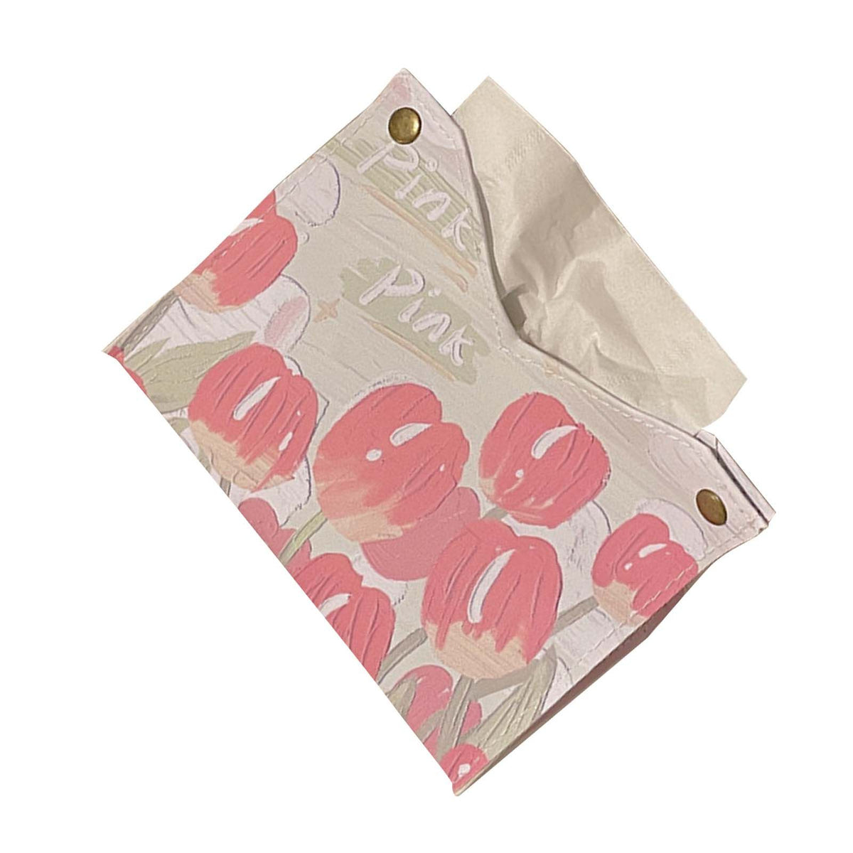 Paper Box Cover Large Cute PU Leather Facial Hand Paper Box Cover for Bedroom Living Room Cars Pink