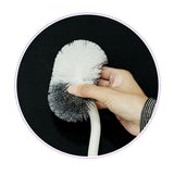 4 Pieces Toilet Bowl Brush Set Punch Free Wall Mounted Toilet Brush Holder with 3 Brush for Bathroom White - Extra Image