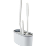 4 Pieces Toilet Bowl Brush Set Punch Free Wall Mounted Toilet Brush Holder with 3 Brush for Bathroom White