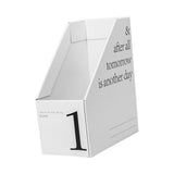 Vertical File Folder Bin Paper Number Marking Slim Desk Storage Organizer for Books Notebooks Magazines Envelopes 1 - Top-Down View