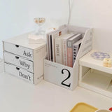 Vertical File Folder Bin Paper Number Marking Slim Desk Storage Organizer for Books Notebooks Magazines Envelopes 1