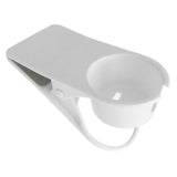 Desk Cup Holder Clip Space Saving Large Multifunctional Table Clamp Mug Stand for Beverage Bottle White - Front View